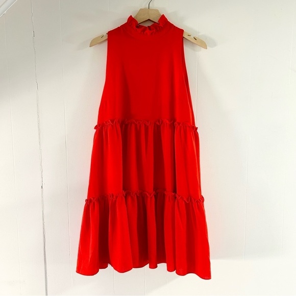 Elliat Anthropologie Sonnet Tiered Dress in Poppy Red sz M - Picture 3 of 5